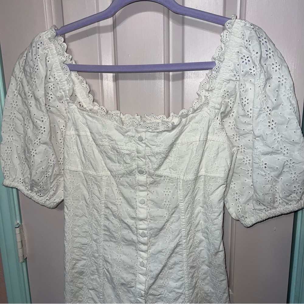 NWT GAP White Eyelet Mini Cotton Dress Small - Picture 4 of 12